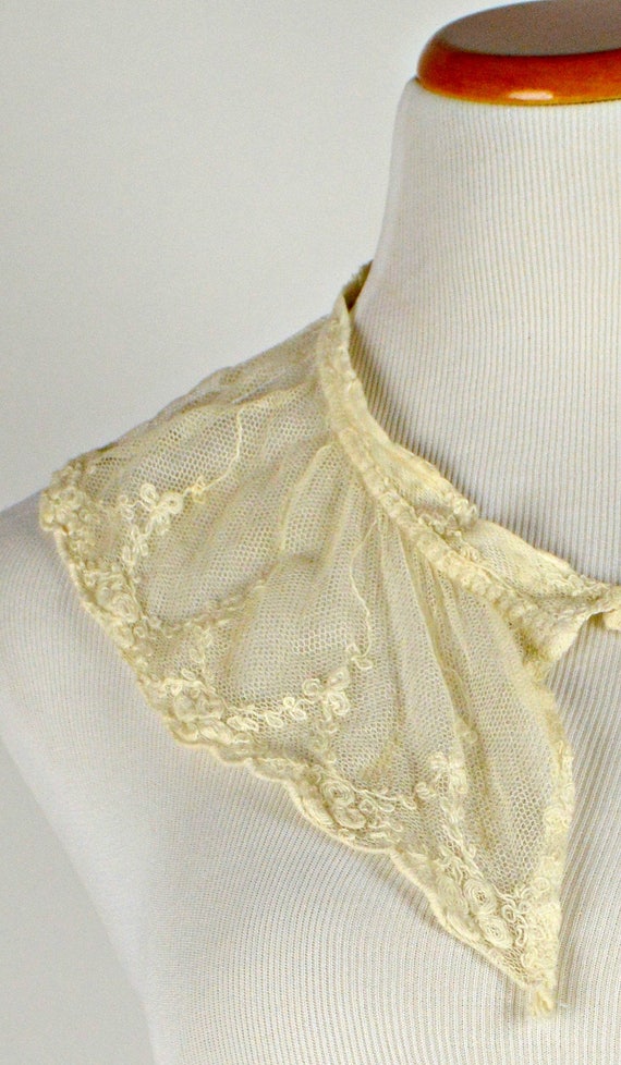 Lace Collar, 1940s Lace Collar, Victorian Lace Co… - image 2