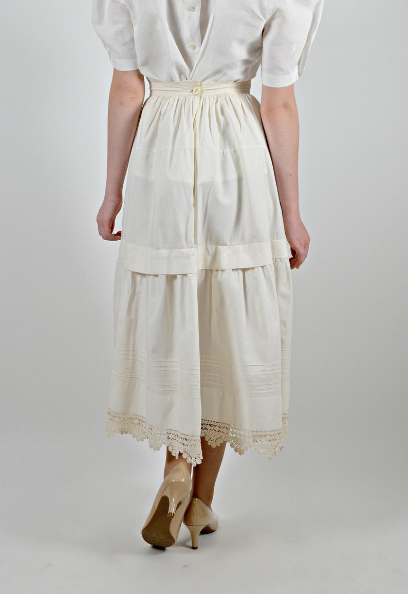 Turn of the Century Fashion Antique Half Slip Victorian Skirt Slip 1900s Cotton Petticoat Steam Punk Skirt 1900s Lingerie