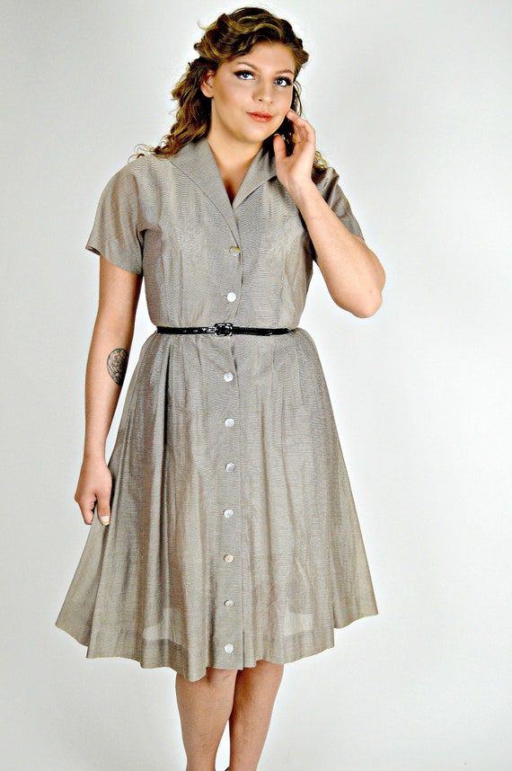 white shirtwaist dress