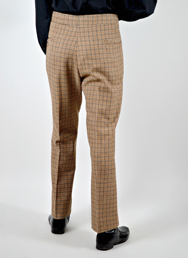 Mens 70s Wool Tweed Pants Greg Brady Pants Disco Pants Mens 70s Pimp Costume High Waist Trousers 70s Mens Slacks Ron Burgundy