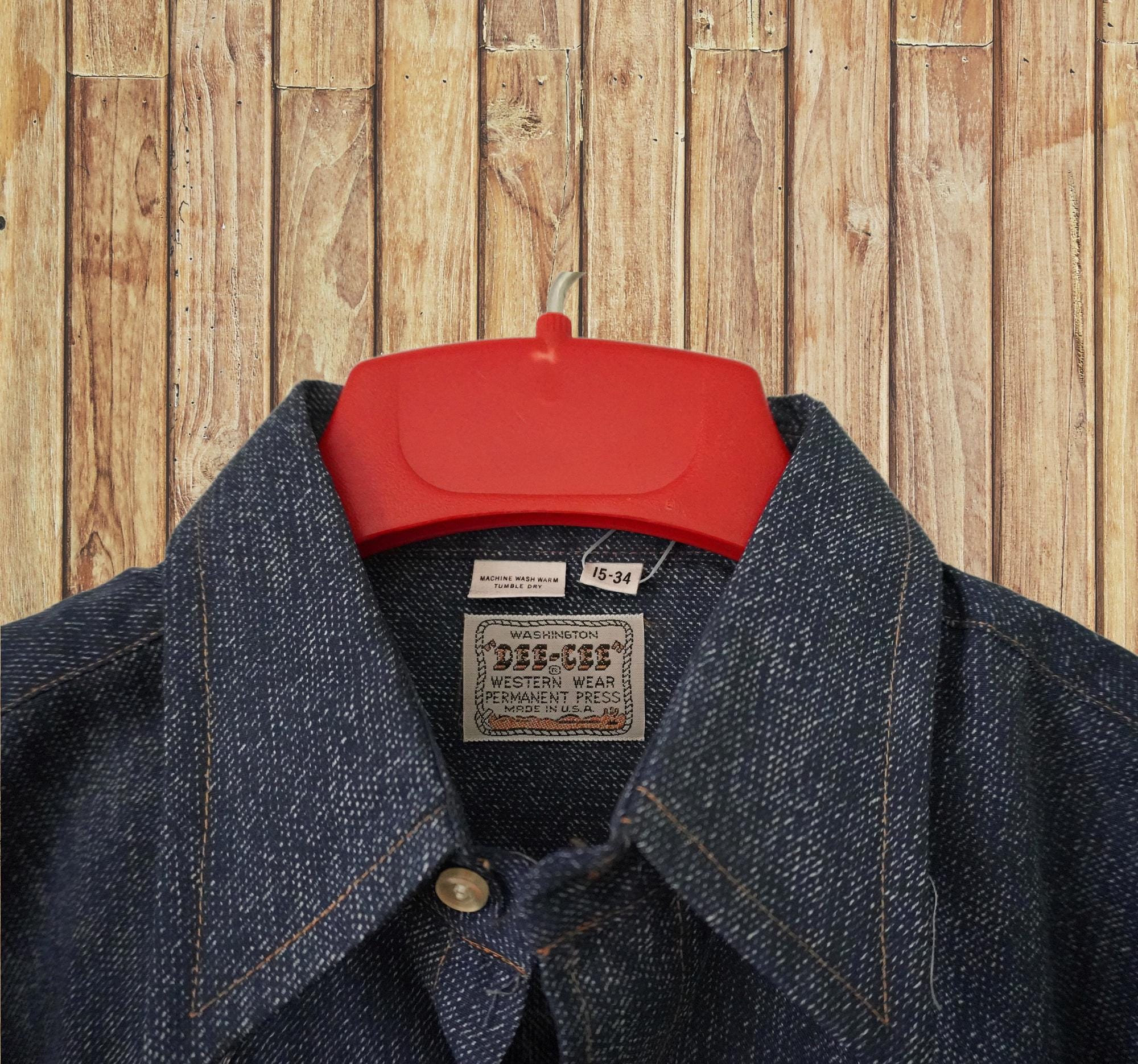 トップス DEE CEE DENIM L/S SHIRT USED MADE IN USA Vintage Washington Dee Cee Sanforized 