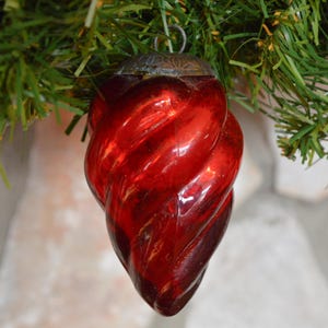 Vintage Red Kugel Ornaments, Deep Red, Christmas Decor Gifts  Kugel Midwest