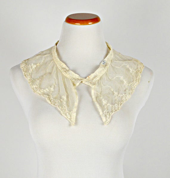 Lace Collar, 1940s Lace Collar, Victorian Lace Co… - image 1