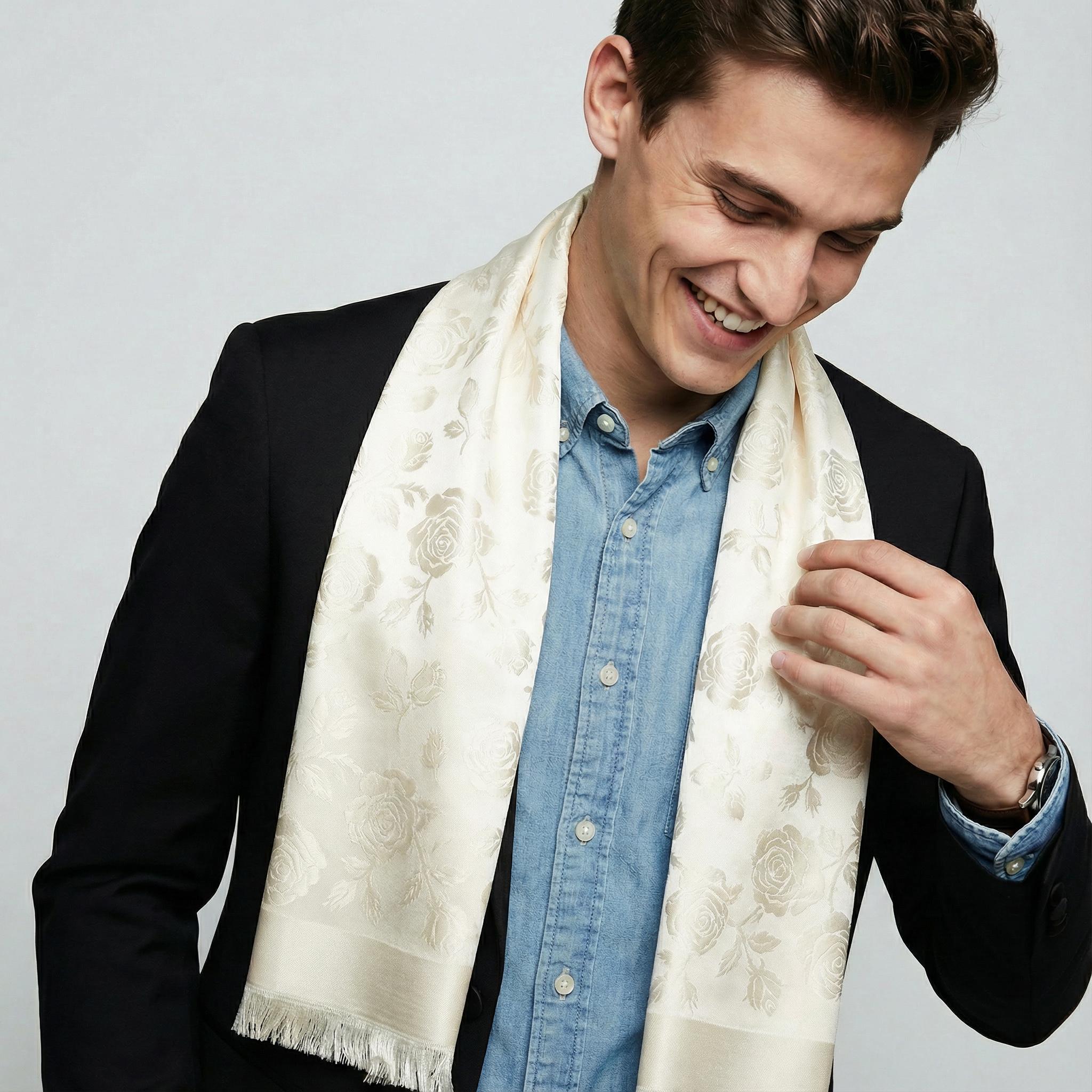 Mens Silk Formal Scarf - Etsy Mens Silk Formal Scarf - Etsy