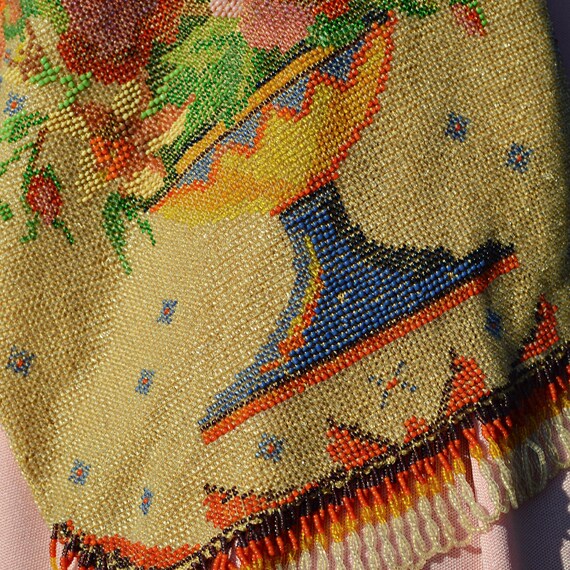 Victorian Beaded Purse: Antique Floral Micro Bead Han… - Gem