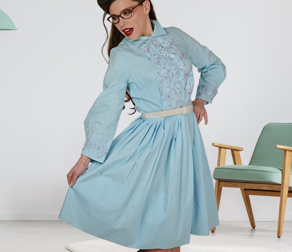 Baby blue swing dress discount