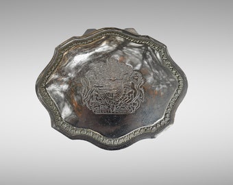 Silver Plated Jewelry Box, British Royal Crest “Dieu et mon droit”,  International Silver Co.