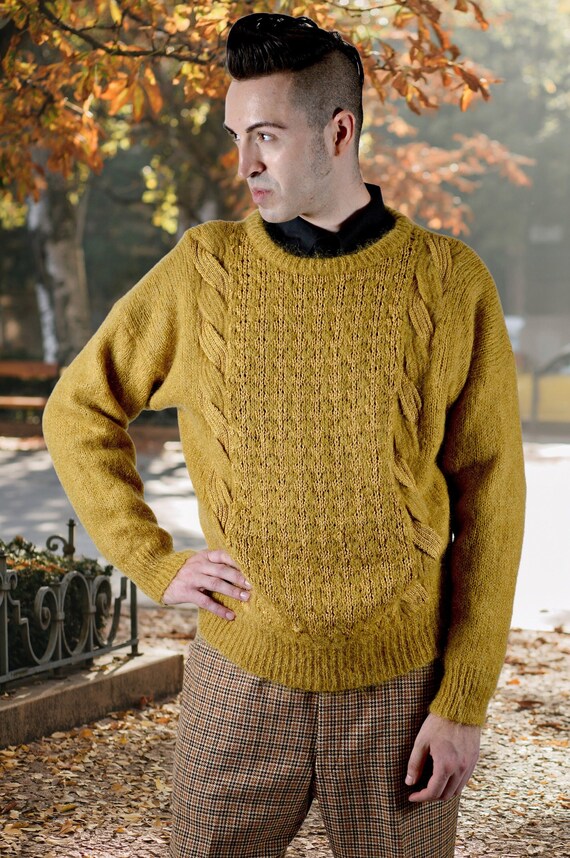 gold cable knit sweater