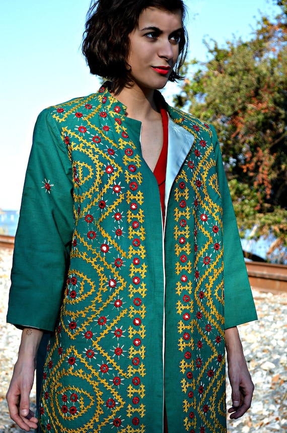 Green and Red Embroidered Coat, Evening Jacket, 19