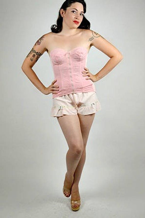 Vintage Pink Bustier,Slimming Shaper, Burlesque Co