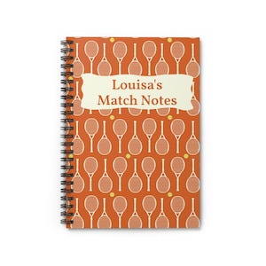 Custom Tennis Clay Court Inspired Notebook | Personalized Gift | Artist Designed Illustrated Notebook