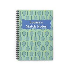 Custom Tennis Hard Copy Inspired Notebook | Personalized Gift | Artist Designed Illustrated Notebook