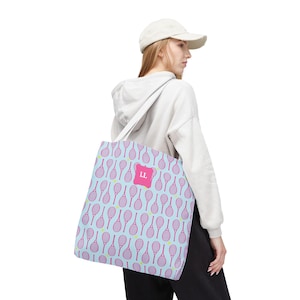 Custom Monogram Tennis Aussie Inspired Tote Bag | 3 sizes | Personalized Gift | Artist Designed Illustrated Bag