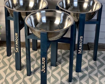 Aesthetic Dog Bowl Stand, Personalized Wooden Elevated Feeder, Modern Pet Furniture, Single Bowl Holder