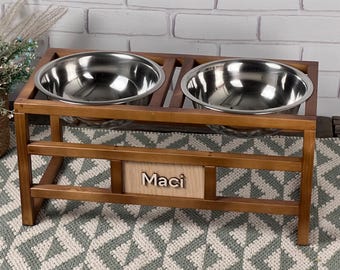 Personalized Elevated Dog Bowl Stand