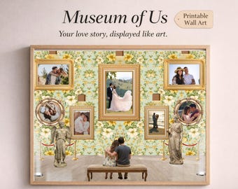 Museum of Us Printable Wall Art • Personalized Anniversary Gift for Couple • Custom Love Story Photo Collage • Digital Canva Template