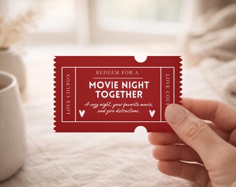 Editable Love Coupons for Him, Printable Valentine's Day Gift, Anniversary Coupon Book Template, Custom Romantic Vouchers, Canva Template