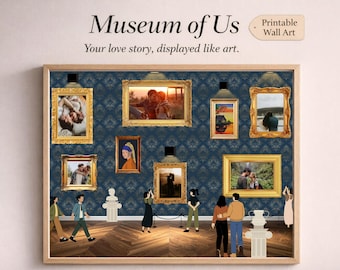 Museum of Us Printable Wall Art | Editable Couple Photo Gallery | Romantic Anniversary Gift | Canva Template Instant Download