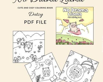 No Drama Llama - Cute Digital Coloring Book