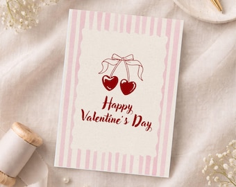 Valentine’s Day Card Printable | Happy Valentine’s Day Card | Minimal Romantic Greeting Card | Instant Download