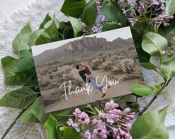 Editable Wedding Thank You Postcard Template | Canva Photo Card | Printable Newlywed Thank You
