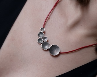Sculptural Silver Necklace | Architectural Dome Jewelry | Geometric Statement Necklace | Contemporary Design