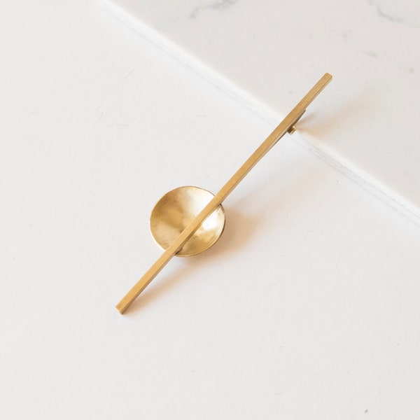Modern Statement Jewelry, Brass Brooch, Handmade Shawl pin, Geometric Gold Brooch Pin, Contemporary brooch and earrings jewelry set