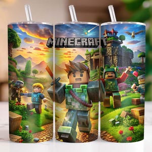 Game 20 oz Skinny Tumbler Png, Cartoon Characters 20oz Tumbler Png, Game Characters Straight and Taper Tumbler Wrap