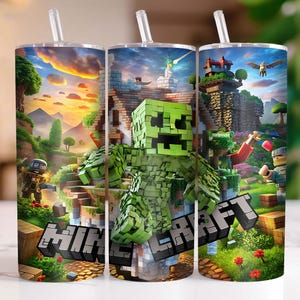 Game 20 oz Skinny Tumbler Png, Cartoon Characters 20oz Tumbler Png, Game Characters Straight and Taper Tumbler Wrap