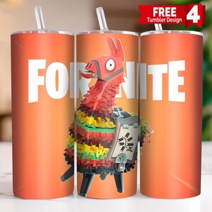 Fort Night 20 oz Skinny Tumbler Png, Cartoon Characters 20oz Tumbler Png, Game Characters Straight and Taper Tumbler Wrap