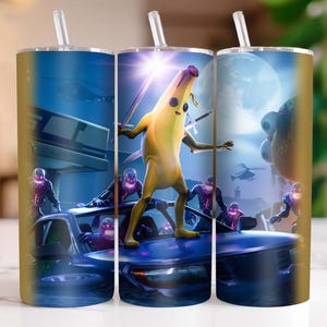Fort Gaming  20 oz Skinny Tumbler Png, Cartoon Characters 20oz Tumbler Png, Game Characters Straight and Taper Tumbler Wrap
