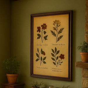 Vintage Botanical Print Download | Cottagecore Wall Art | Antique Herbarium Illustration | Printable Wildflower Art | Farmhouse Decor