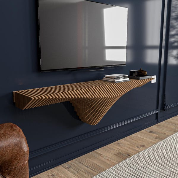 Modern Wooden Wall Shelf | Stylish Shelves for Modern Rooms| One of a kind TV Units