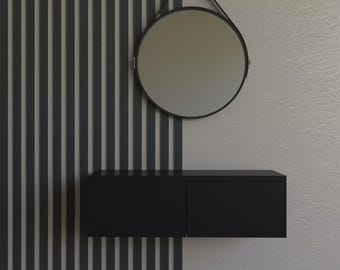 Floating Console Table: Large Double Drawers, Modern Entryway Shelf, Makeup Vanity, TV Unit