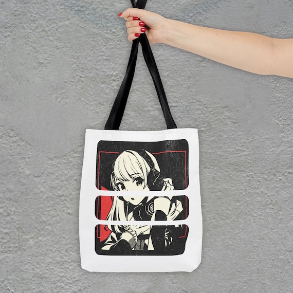 Anime Girl Manga Graphic Tote Bag Cute Manga Girl With