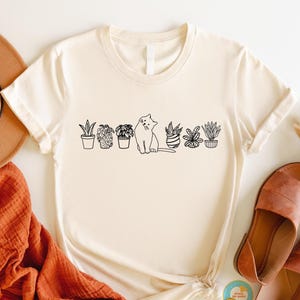 Katzen und Pflanzen Shirt, Tshirt für Pflanzenliebe, Gärtner Shirt, Shirts für Katzenliebhaber, Pflanze und Katzen Tshirt, Pflanzenliebhaber Shirt, Pflanzenmutter Shirt