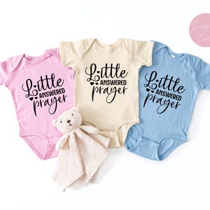 Little Answered Prayer Baby Bodysuits, Little Answered Prayer Toddler T-Shirt, Newborn Bodysuit Answered Prayer, Pregnancy Baby Announcement