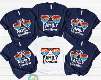 Family Vacation 2025 Shirt, Custom Family Matching Shirt, Family Summer Gift, Family Beach, Summer Vacation, Family Trip, Summer Holiday Tee