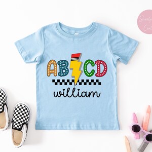 Kids Name Back To School Shirt, First Day Of School Shirt, First Day School Outfit, Kindergarten Shirt With Name,Kindergarten to First Shirt