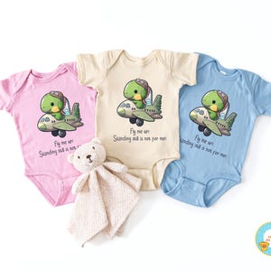 Fly Me Up, Standing Still is Not for Me , Funny Baby Bodysuits, Baby Funny Sayings Bodysuit, Funny Infant Bodysuit, Dinosaur Funny Gift Tees