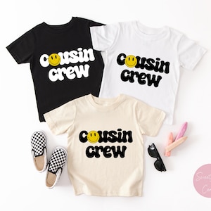 Custom Cousin Crew Smile Face Two Sided Shirts, Funny Cousin Crew Shirt, Cute Matching Cousins Shirt, Cousin Shirt for Kids, Cousin Club Tee