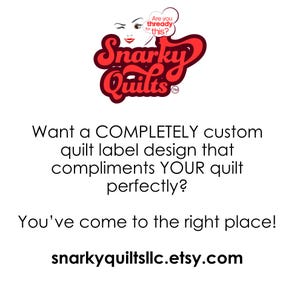 Custom Designed Quilt Label - Standard Size