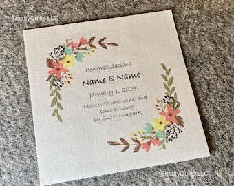 Etiqueta de colcha de boda personalizada