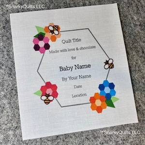 Custom Baby Quilt Label