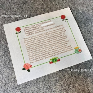 Custom Quilt Show Label