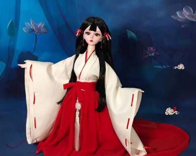 Art Doll, Customizable, Traditional Costume, Beaded Headdress, Handmade, 57 cm, Makeup, Full Set BJD 1/3, Detailed, Lunar New Year Gift