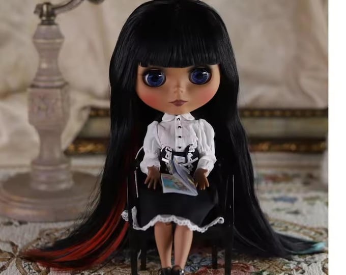 Customizable Blythe Art Doll, Open Close Eyes, Long Eyelashes, Clothes, Interchangeable Parts, Poseable BJD 1/6, 30 cm, Cute as a Button