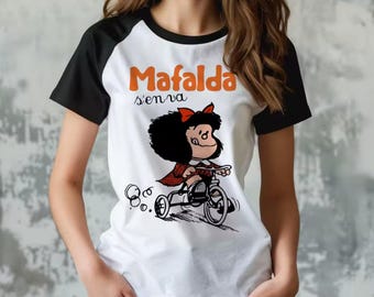 Mafalda Moves Fast, Latin Spanish Icon, Color Contrast, Funny top, Cultura Language, Comic T-shirt, Make Smiles, Adult or Child, Three Kings