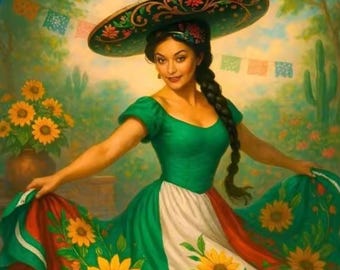 Diamond Paint Kit, La Baile es una Cultura, HD Printed Canvas, Multiple Sizes, Vibrant Colors, Gift Latin Art