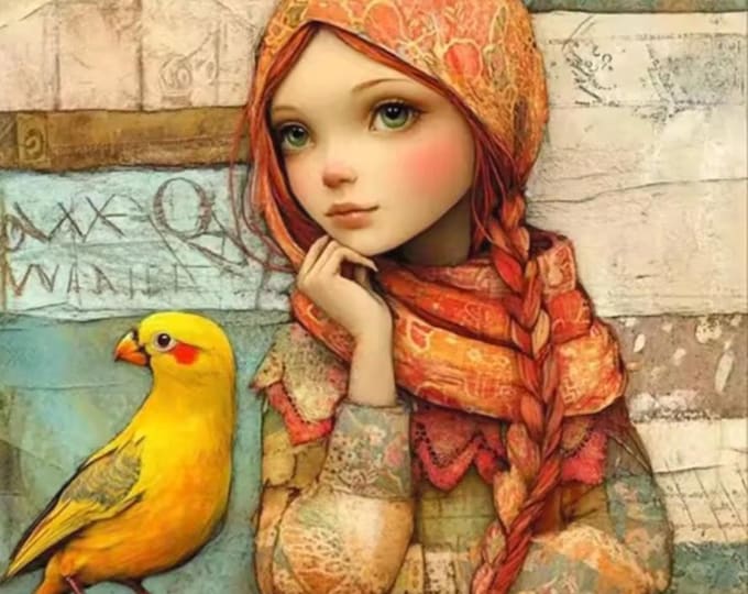 Diamond Paint, Anne of Green Gables, DIY Kit, Child Friendly Cartoon, Redhead Dreamer, Parrot, Round Square Drill, Holiday Party, Make Smile